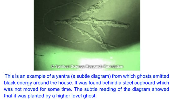Yantra (subtle diagram) left by a ghost