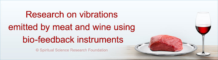 Research on vibrations emitted by meat and wine using bio-feedback instruments