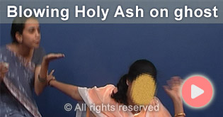 blowing holy ash on ghost